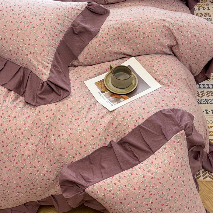 91家纺网 家纺一手货源 找家纺 芯贝儿 2025新款加厚原m有氧云感m提花四件套 樱桃季