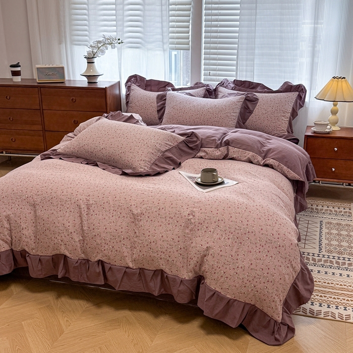 91家纺网 家纺一手货源 找家纺 芯贝儿 2025新款加厚原m有氧云感m提花四件套 樱桃季