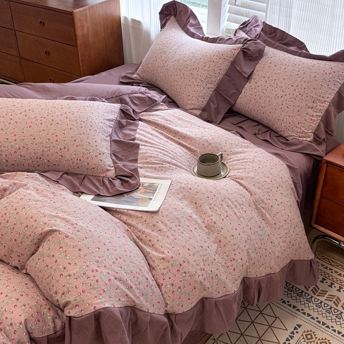 91家纺网 家纺一手货源 找家纺 芯贝儿 2025新款加厚原m有氧云感m提花四件套 樱桃季