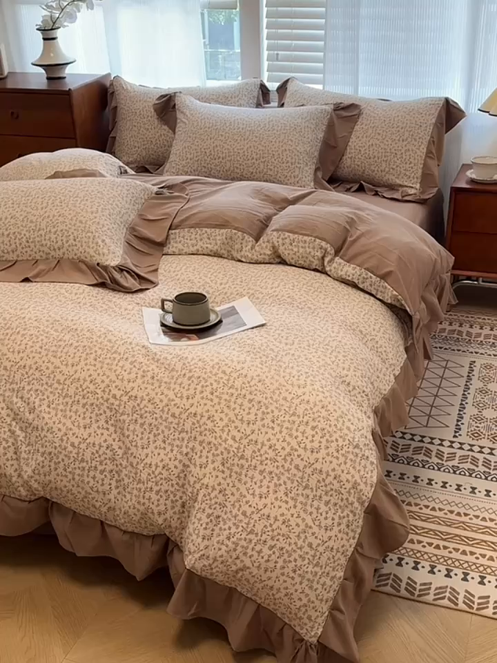 91家纺网 家纺一手货源 找家纺 芯贝儿 2025新款加厚原m有氧云感m提花四件套 赫拉