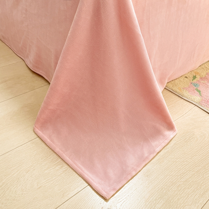 91家纺网 家纺一手货源 找家纺 铭宣 2025新款高克重牛奶绒印花保暖四件套床单床笠单被套款 爱心兔-粉