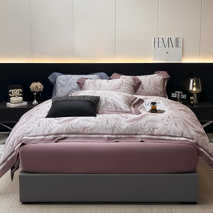 91家纺网 家纺一手货源 找家纺 2025新款直播爆款A类100支长绒棉夹棉床盖床笠四件套全棉纯棉床单加厚高端重工刺绣四季款床上用品 时漫-温妮粉