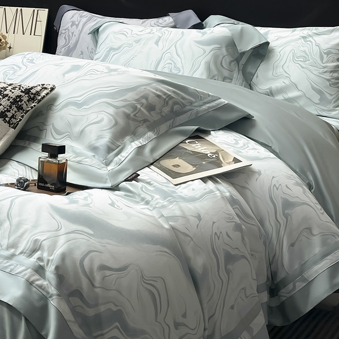 91家纺网 家纺一手货源 找家纺 2025新款直播爆款A类100支长绒棉夹棉床盖床笠四件套全棉纯棉床单加厚高端重工刺绣四季款床上用品 时漫-月石绿