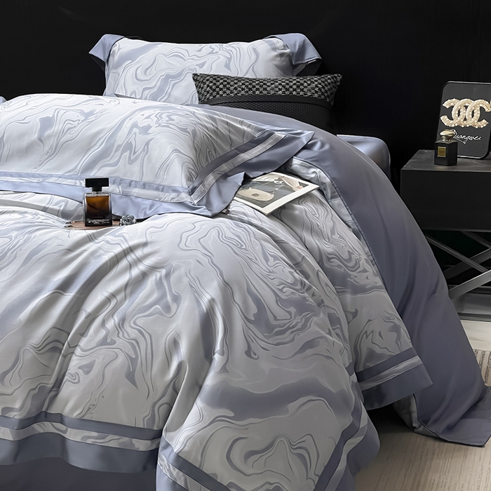 91家纺网 家纺一手货源 找家纺 2025新款直播爆款A类100支长绒棉夹棉床盖床笠四件套全棉纯棉床单加厚高端重工刺绣四季款床上用品 时漫-雾都蓝