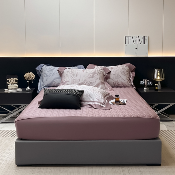 91家纺网 家纺一手货源 找家纺 2025新款直播爆款A类100支长绒棉夹棉床盖床笠四件套全棉纯棉床单加厚高端重工刺绣四季款床上用品 时漫-温妮粉