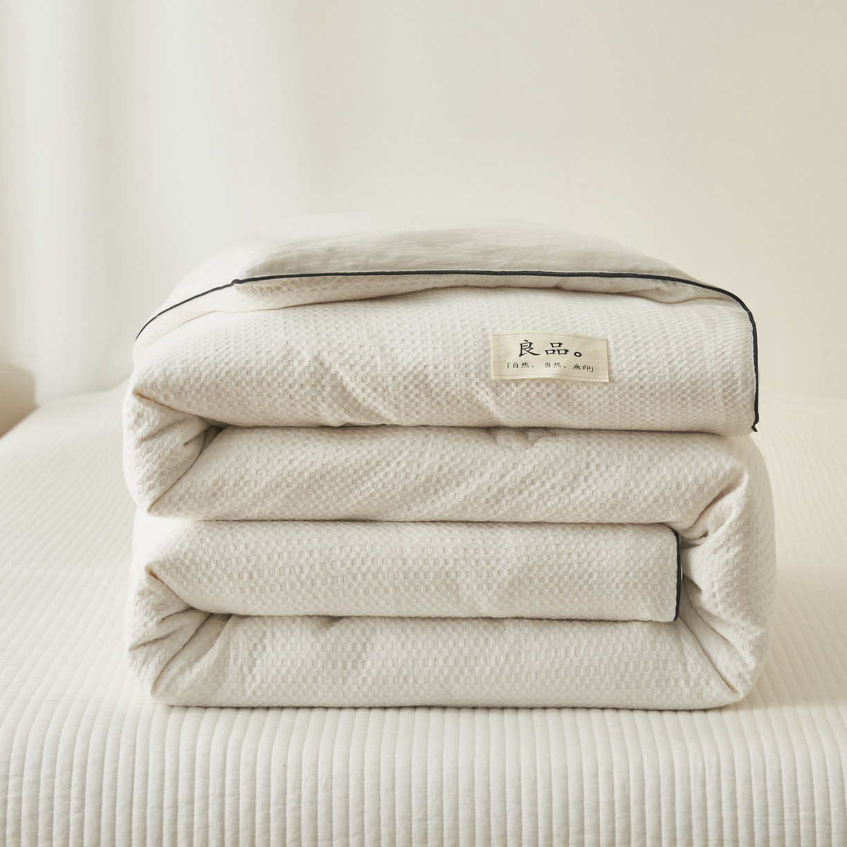 子由家居 2025新款纯棉华夫格100%新疆棉花冬被被子被芯【里外纯棉】 华夫格棉花被-本白