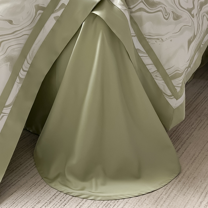 91家纺网 家纺一手货源 找家纺 2025高端轻奢A类母婴级长绒棉全工艺刺绣四件套纯棉全棉高端秋冬爆款床上用品 时漫-叶繁绿