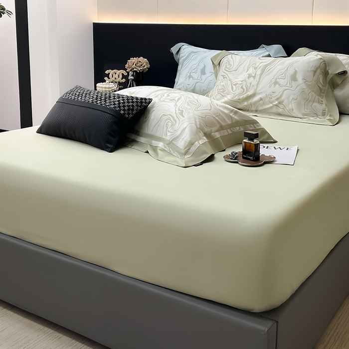 91家纺网 家纺一手货源 找家纺 2025高端轻奢A类母婴级长绒棉全工艺刺绣四件套纯棉全棉高端秋冬爆款床上用品 时漫-叶繁绿