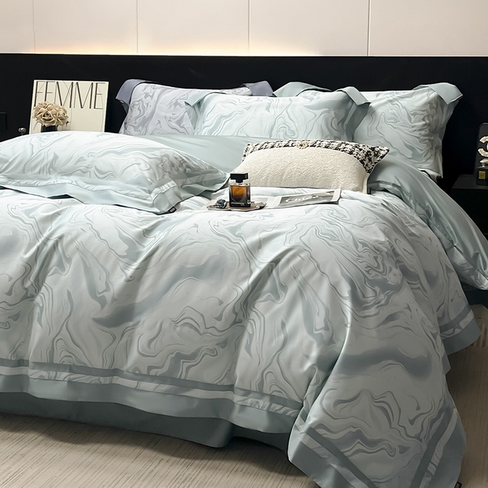 91家纺网 家纺一手货源 找家纺 2025高端轻奢A类母婴级长绒棉全工艺刺绣四件套纯棉全棉高端秋冬爆款床上用品 时漫-月石绿