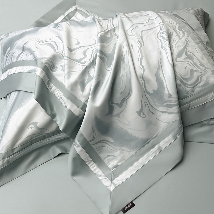 91家纺网 家纺一手货源 找家纺 2025高端轻奢A类母婴级长绒棉全工艺刺绣四件套纯棉全棉高端秋冬爆款床上用品 时漫-月石绿