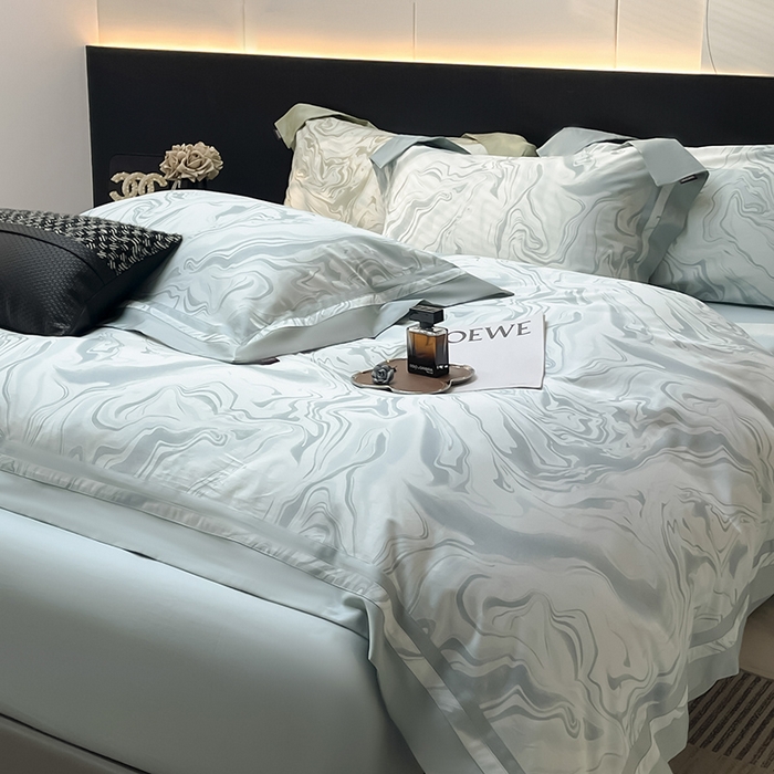 91家纺网 家纺一手货源 找家纺 2025高端轻奢A类母婴级长绒棉全工艺刺绣四件套纯棉全棉高端秋冬爆款床上用品 时漫-月石绿