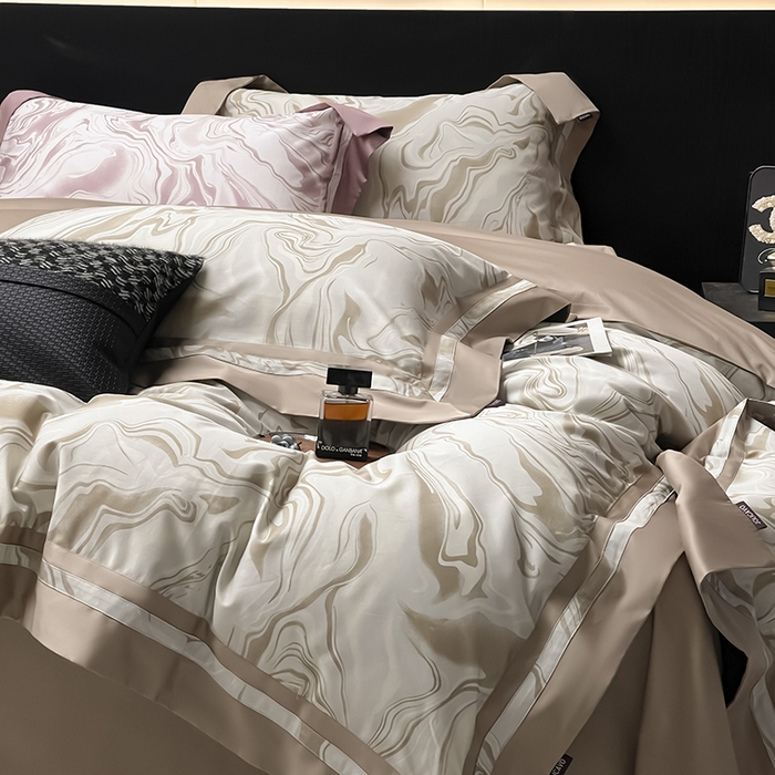 91家纺网 家纺一手货源 找家纺 2025高端轻奢A类母婴级长绒棉全工艺刺绣四件套纯棉全棉高端秋冬爆款床上用品 时漫-莉诺咖