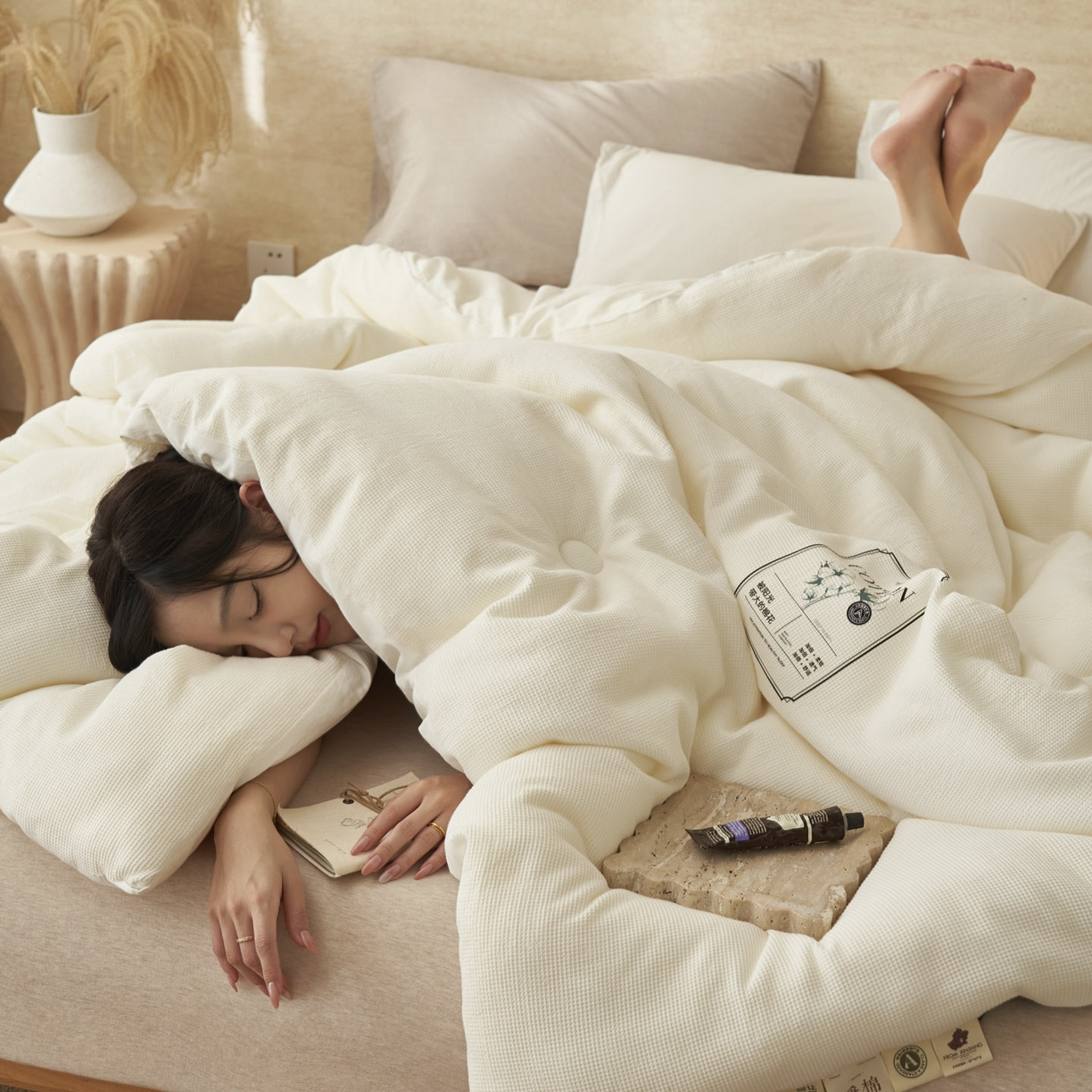 91家纺网 家纺一手货源 找家纺 （总）子由家居 2025新款纯棉微米格提花100%新疆棉花被被子被芯【里外纯棉】