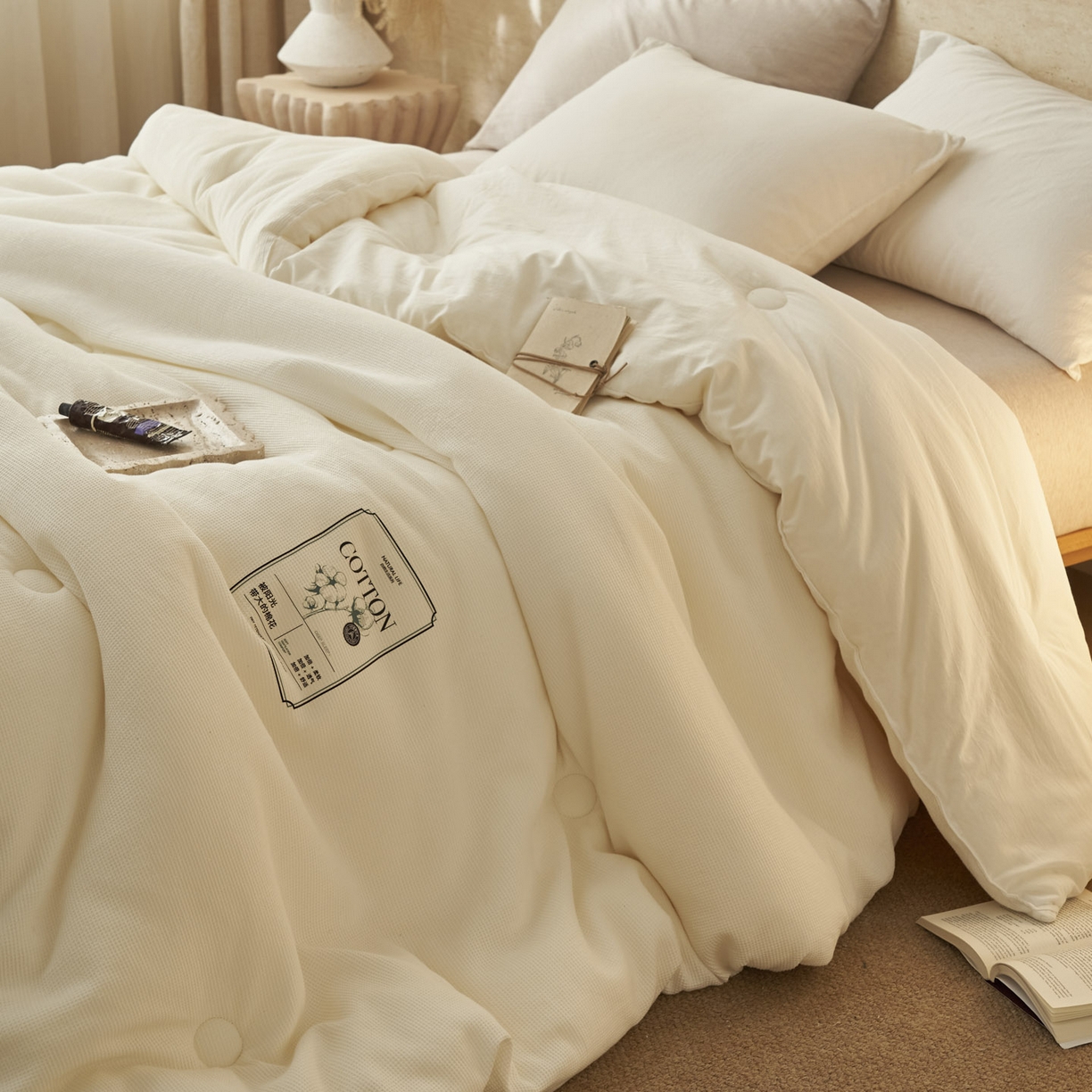 91家纺网 家纺一手货源 找家纺 （总）子由家居 2025新款纯棉微米格提花100%新疆棉花被被子被芯【里外纯棉】