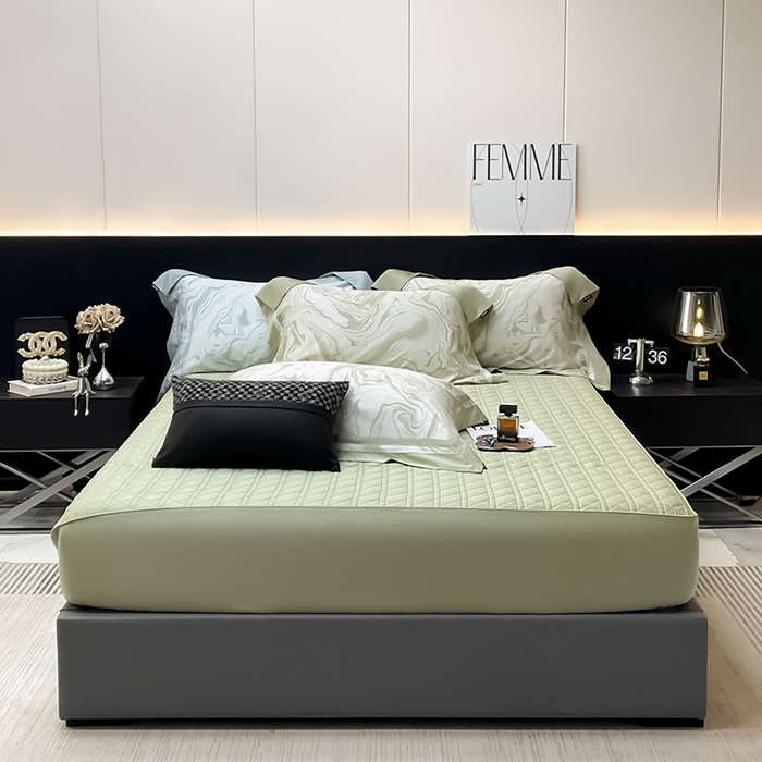 91家纺网 家纺一手货源 找家纺 2025高端轻奢A类母婴级长绒棉全工艺刺绣四件套纯棉全棉高端秋冬爆款床上用品 时漫-叶繁绿