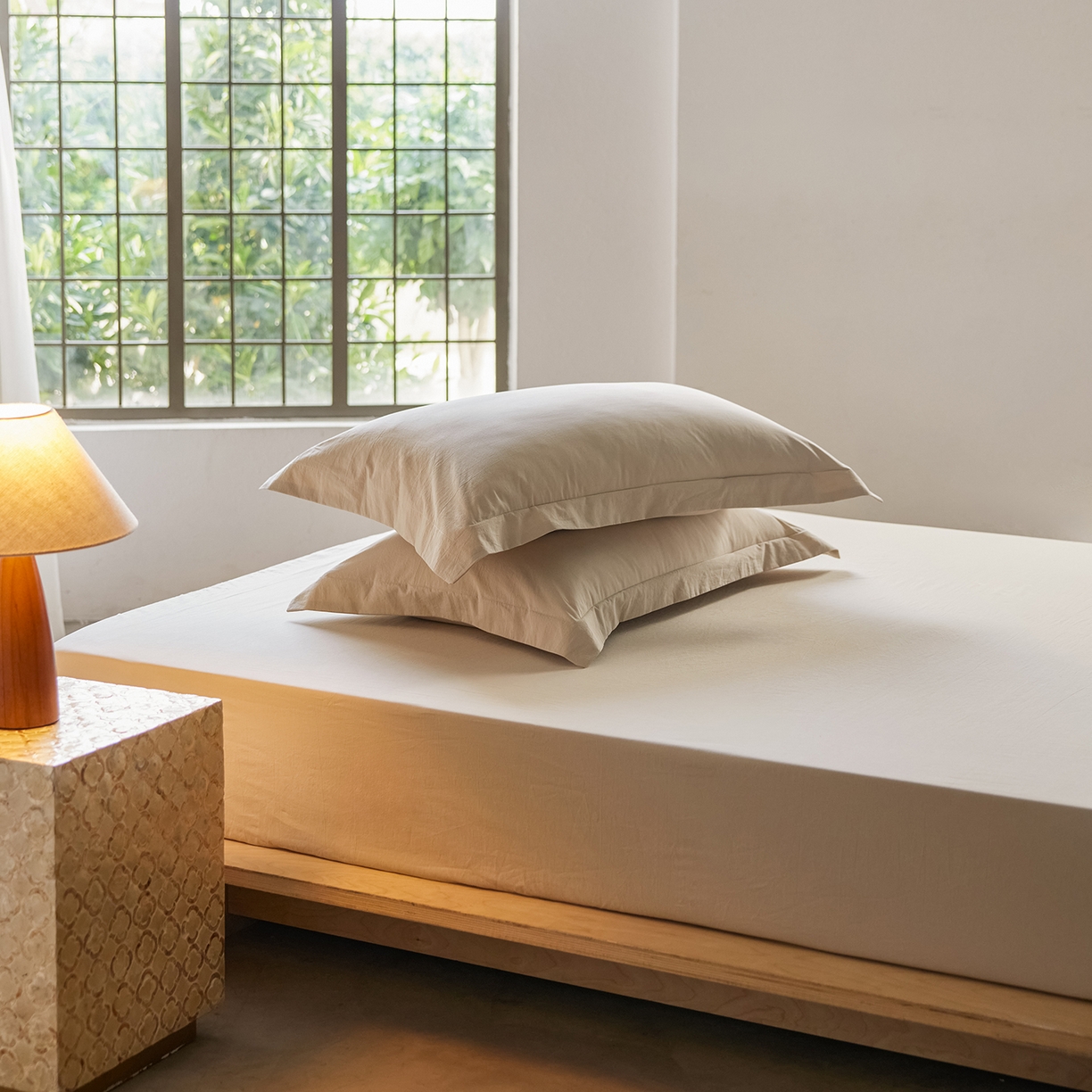 91家纺网 家纺一手货源 找家纺 （总）轩和家居 2025新款70S砂洗长绒棉枕套,芦暖,松烟,烟凝,云水,组合