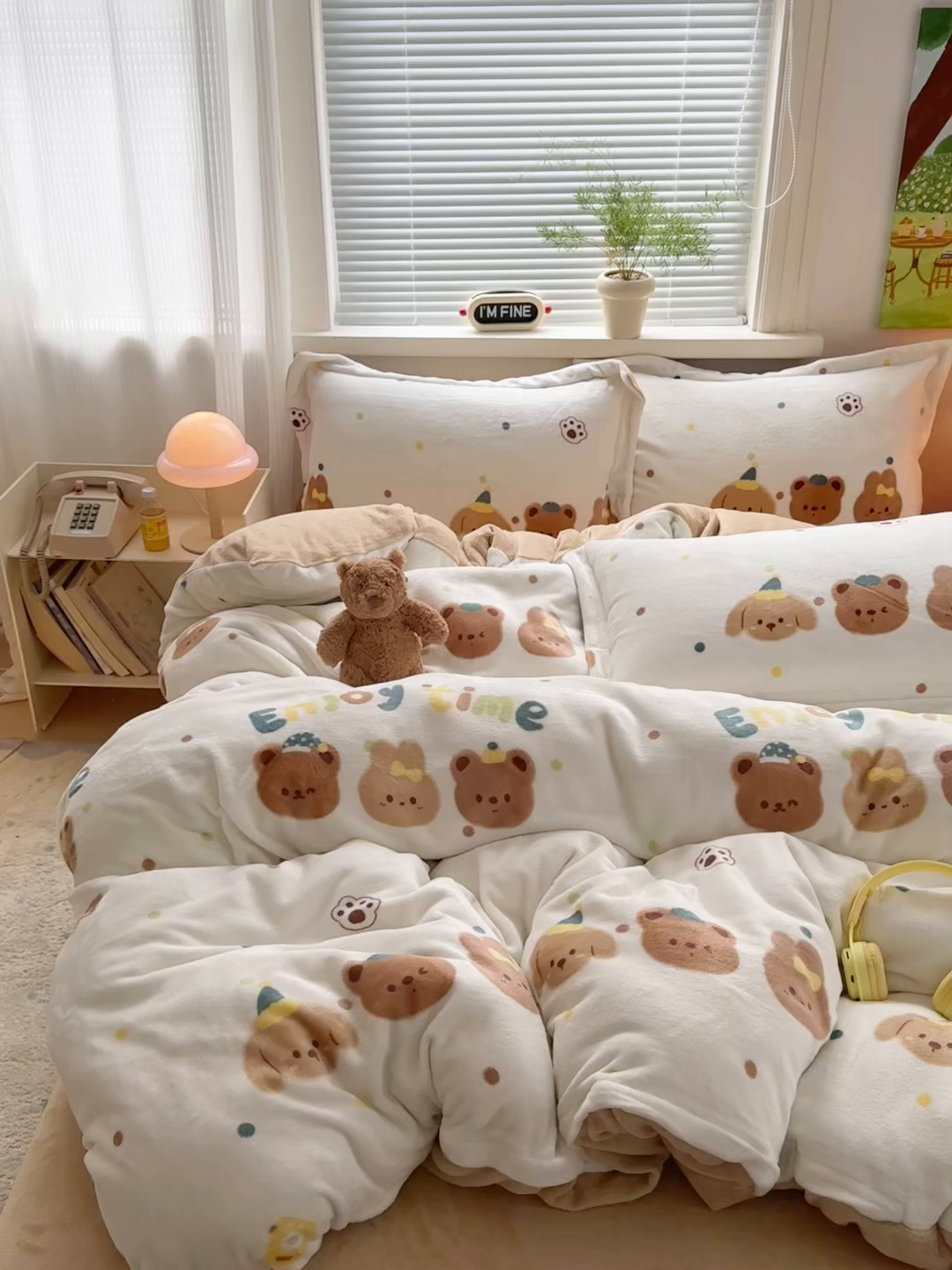 91家纺网 家纺一手货源 找家纺 铭宣 2025新款高克重牛奶绒印花保暖四件套床单床笠单被套款 欢乐颂