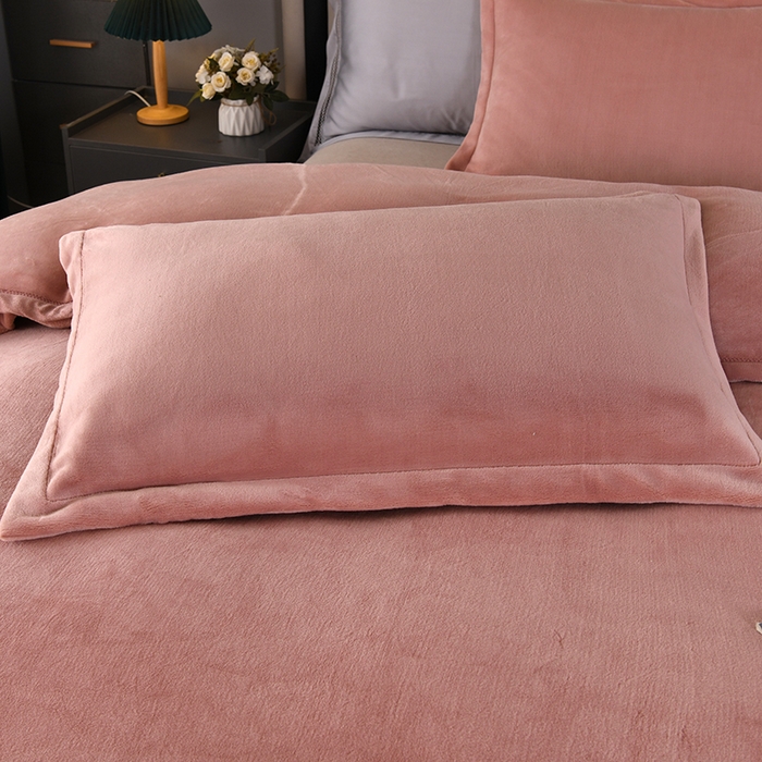 91家纺网 家纺一手货源 找家纺 栩裕纺织 2025新款牛奶绒刺绣单被套 豆沙色