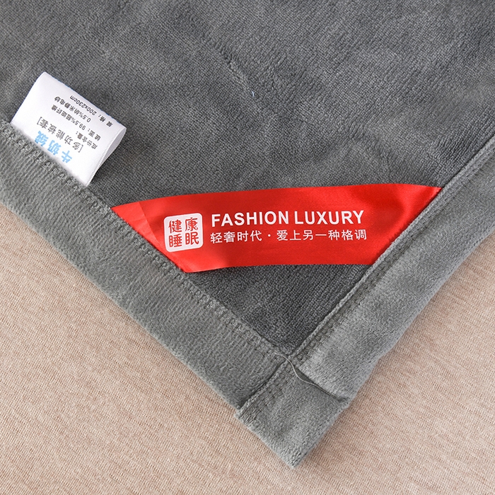 91家纺网 家纺一手货源 找家纺 栩裕纺织 2025新款牛奶绒刺绣单被套 高级灰