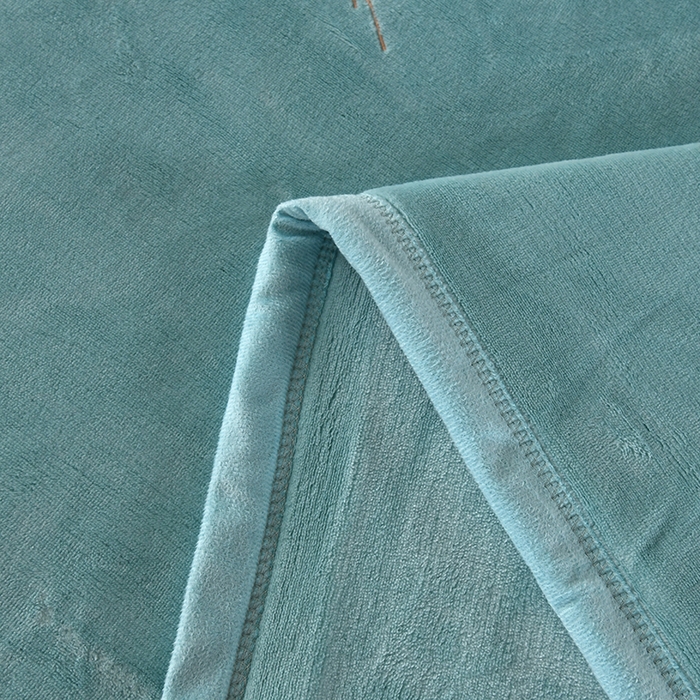 91家纺网 家纺一手货源 找家纺 栩裕纺织 2025新款牛奶绒刺绣单被套 湖蓝