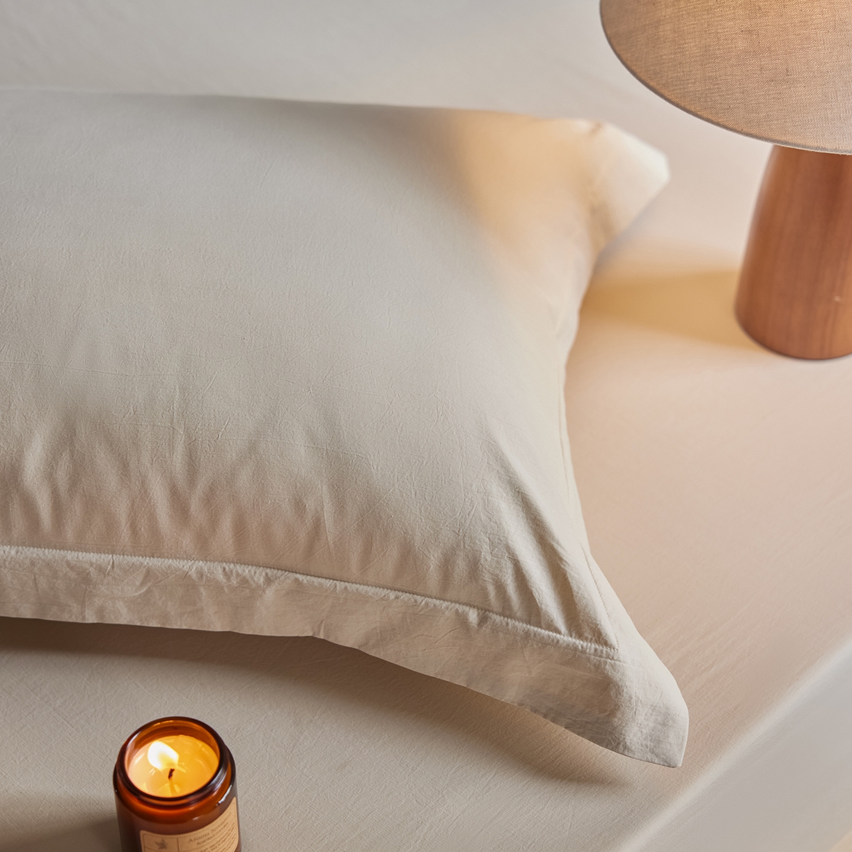 91家纺网 家纺一手货源 找家纺 轩和家居 2025新款70S砂洗长绒棉枕套 芦暖