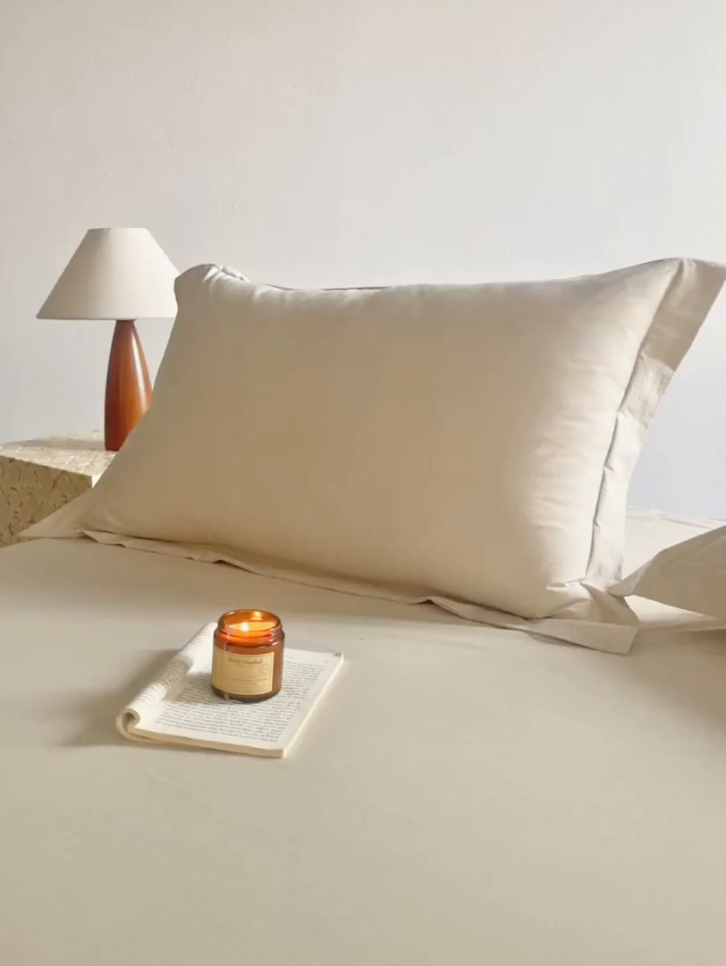 91家纺网 家纺一手货源 找家纺 轩和家居 2025新款70S砂洗长绒棉枕套 芦暖