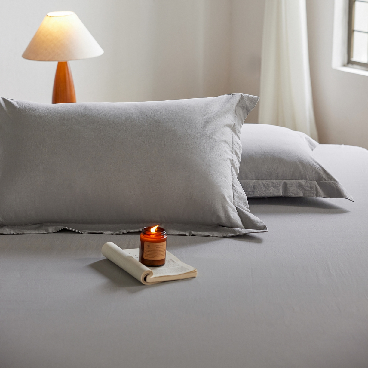 91家纺网 家纺一手货源 找家纺 轩和家居 2025新款70S砂洗长绒棉枕套 松烟