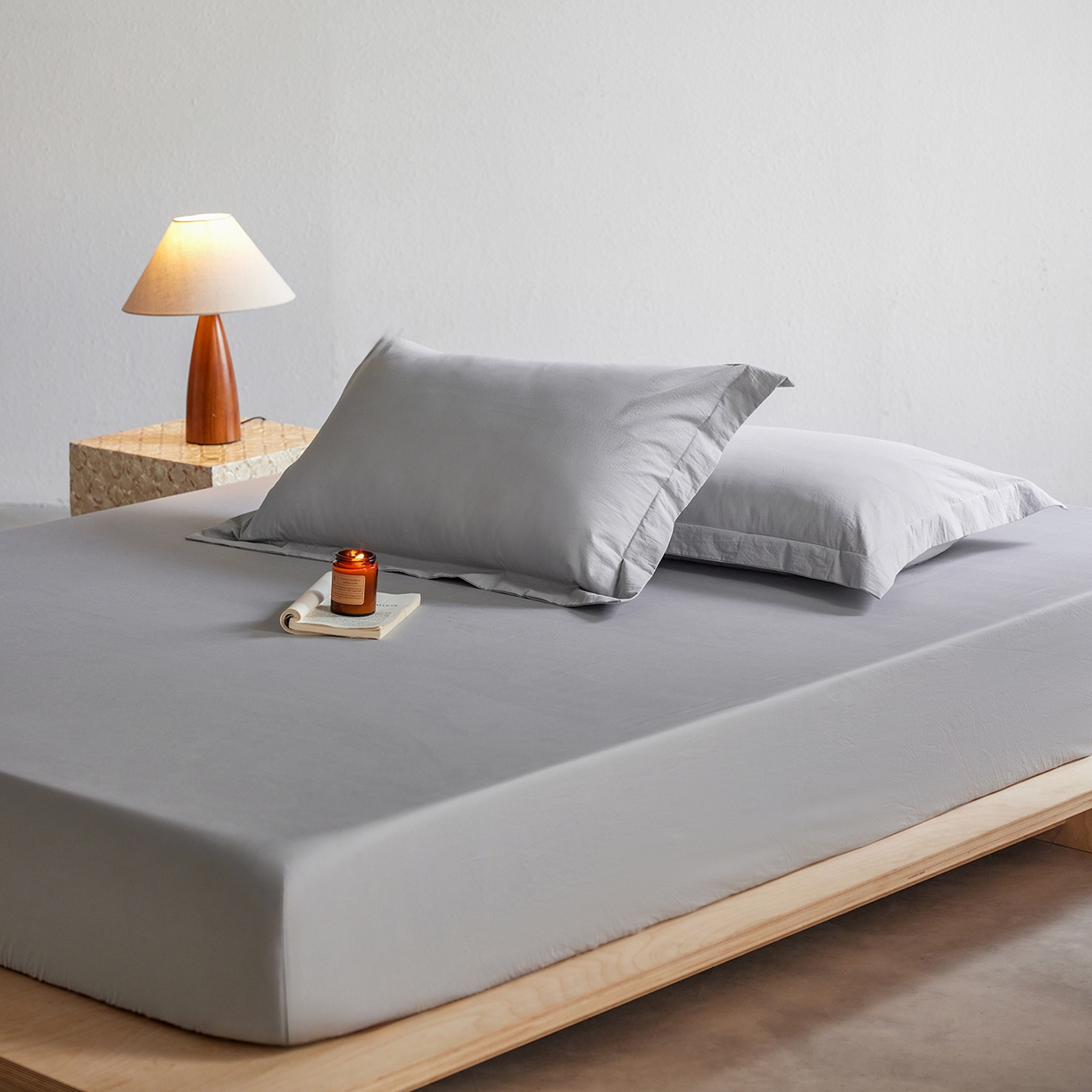 91家纺网 家纺一手货源 找家纺 轩和家居 2025新款70S砂洗长绒棉枕套 松烟