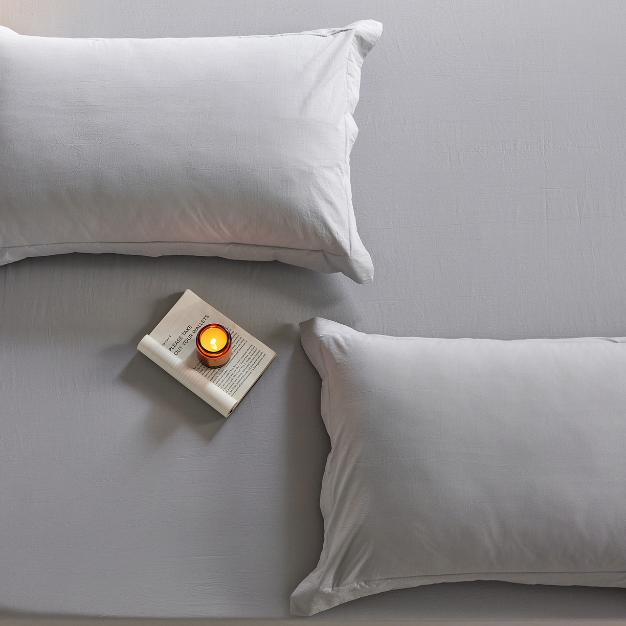 91家纺网 家纺一手货源 找家纺 轩和家居 2025新款70S砂洗长绒棉枕套 松烟