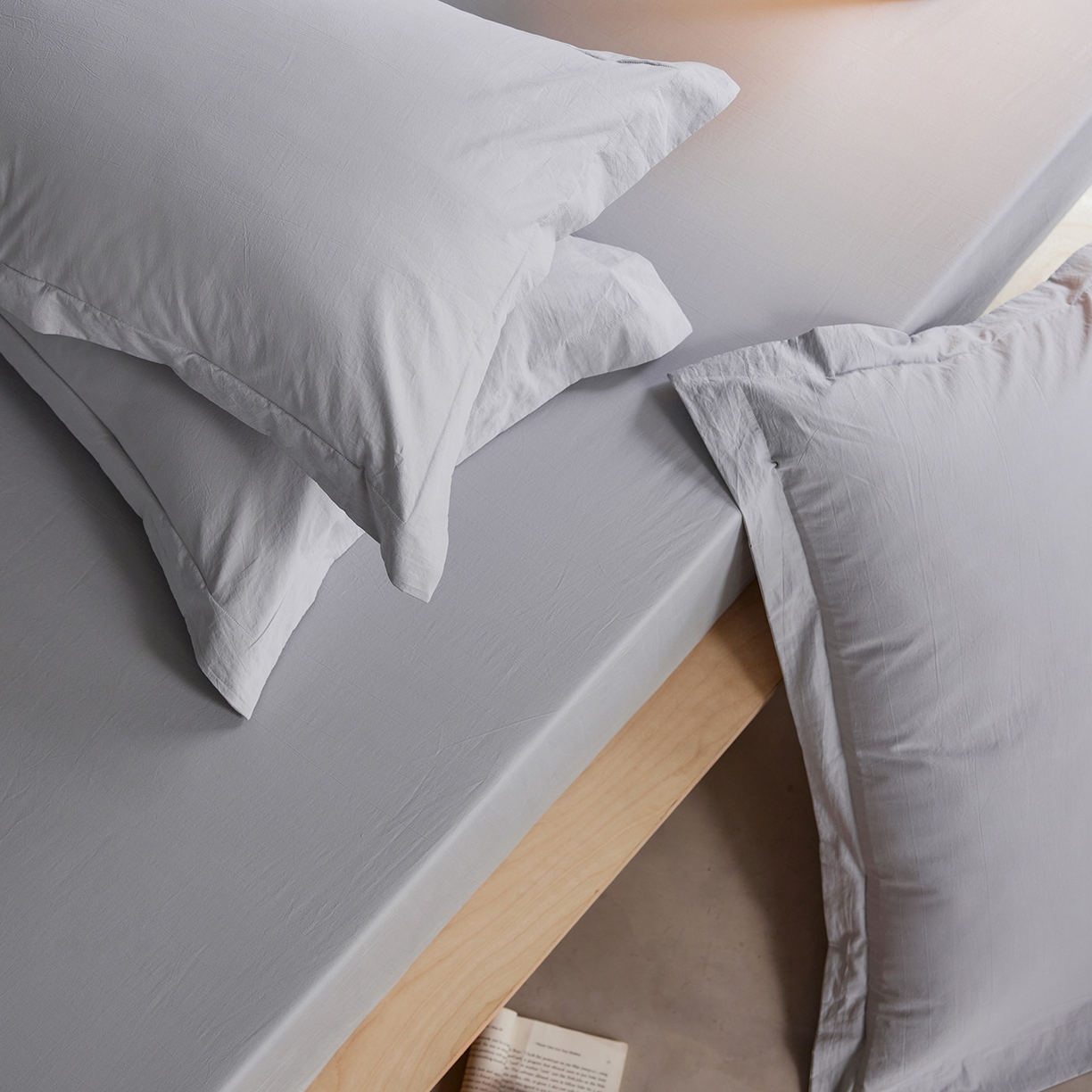 91家纺网 家纺一手货源 找家纺 轩和家居 2025新款70S砂洗长绒棉枕套 松烟