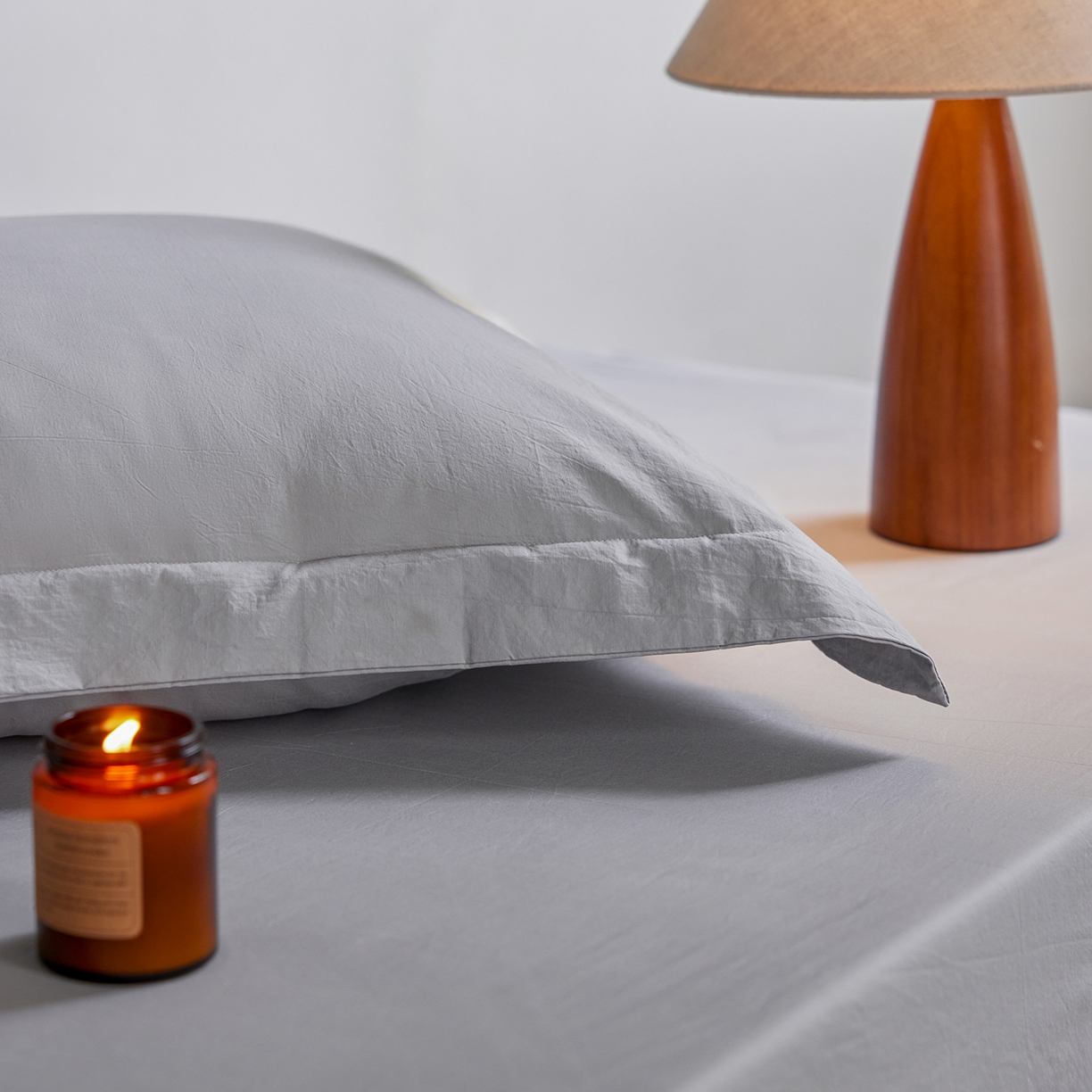 91家纺网 家纺一手货源 找家纺 轩和家居 2025新款70S砂洗长绒棉枕套 松烟