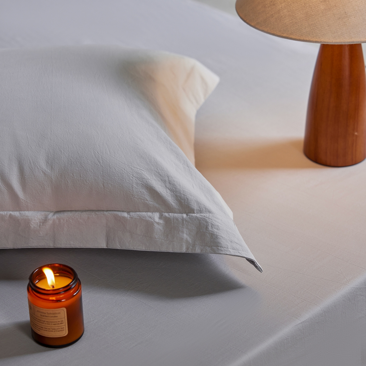 91家纺网 家纺一手货源 找家纺 轩和家居 2025新款70S砂洗长绒棉枕套 松烟