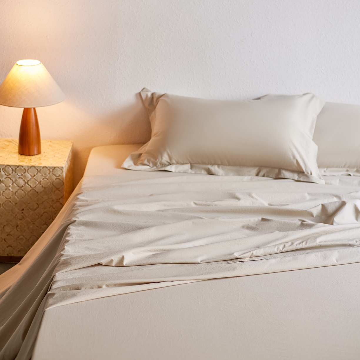 91家纺网 家纺一手货源 找家纺 轩和家居 2025新款70S砂洗长绒棉床单 芦暖