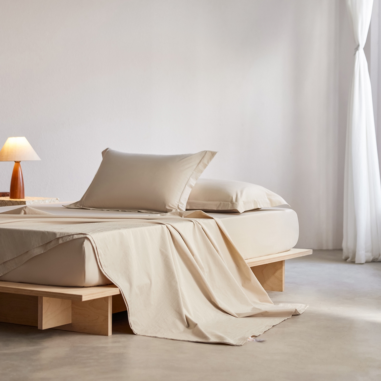 91家纺网 家纺一手货源 找家纺 轩和家居 2025新款70S砂洗长绒棉床单 芦暖