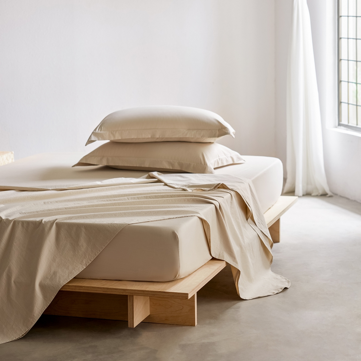 91家纺网 家纺一手货源 找家纺 轩和家居 2025新款70S砂洗长绒棉床单 芦暖