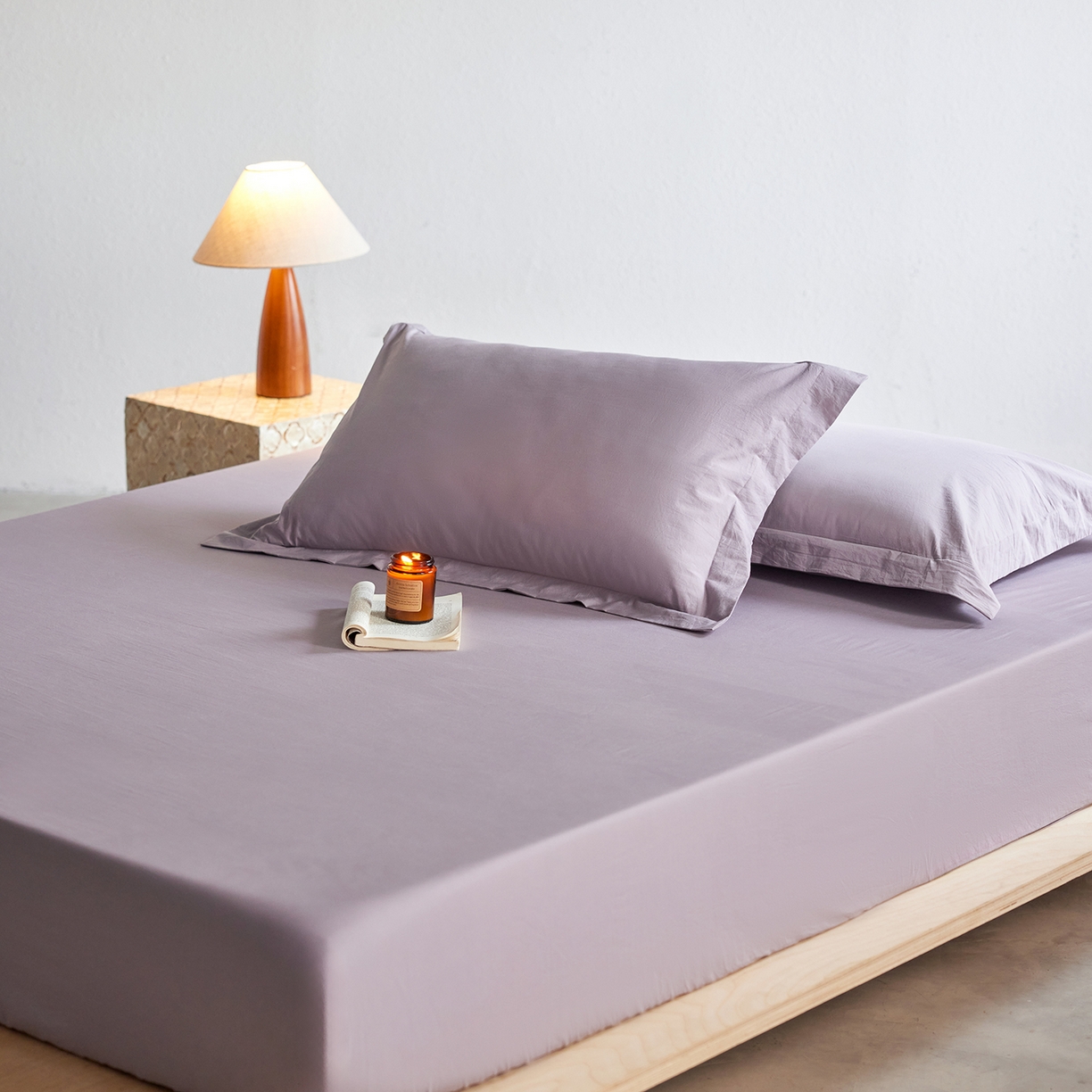 91家纺网 家纺一手货源 找家纺 轩和家居 2025新款70S砂洗长绒棉枕套 烟凝