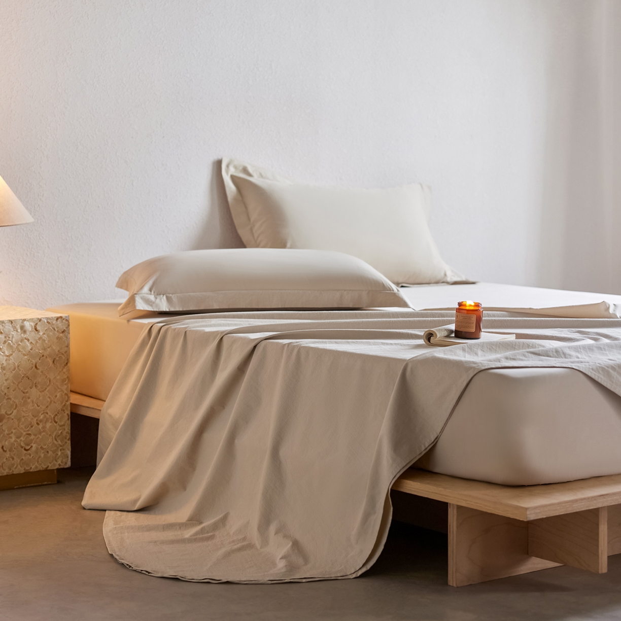 91家纺网 家纺一手货源 找家纺 轩和家居 2025新款70S砂洗长绒棉床单 芦暖