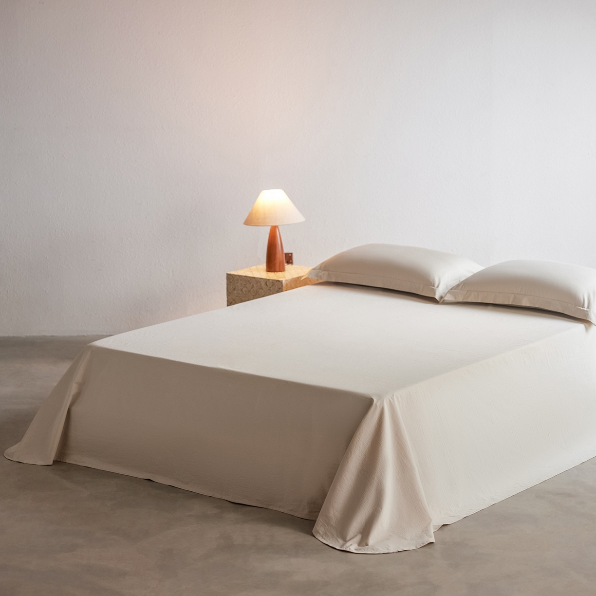 91家纺网 家纺一手货源 找家纺 轩和家居 2025新款70S砂洗长绒棉床单 芦暖