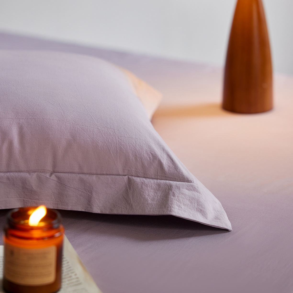 91家纺网 家纺一手货源 找家纺 轩和家居 2025新款70S砂洗长绒棉枕套 烟凝