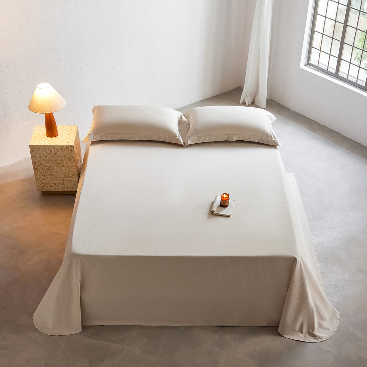 91家纺网 家纺一手货源 找家纺 轩和家居 2025新款70S砂洗长绒棉床单 芦暖