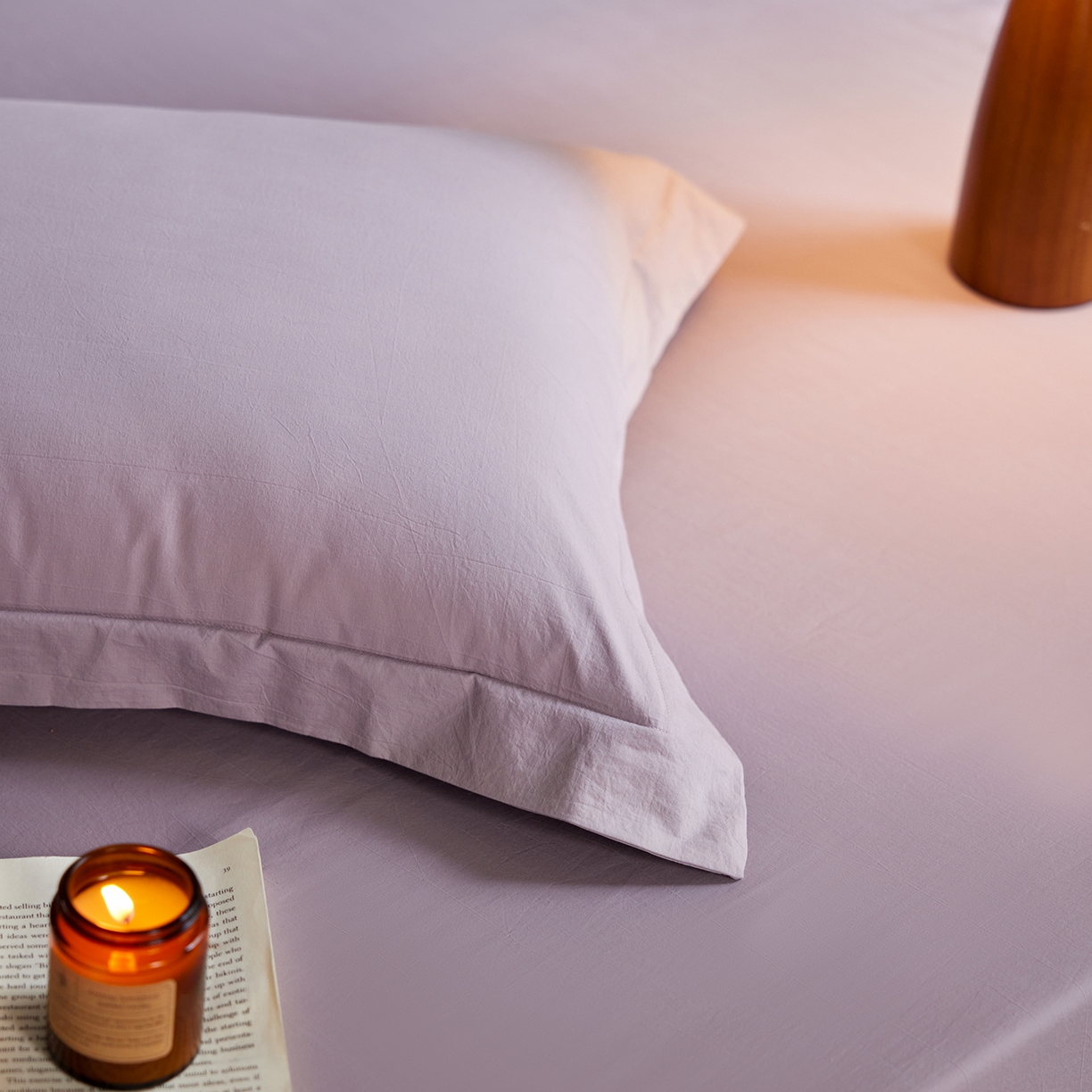 91家纺网 家纺一手货源 找家纺 轩和家居 2025新款70S砂洗长绒棉枕套 烟凝