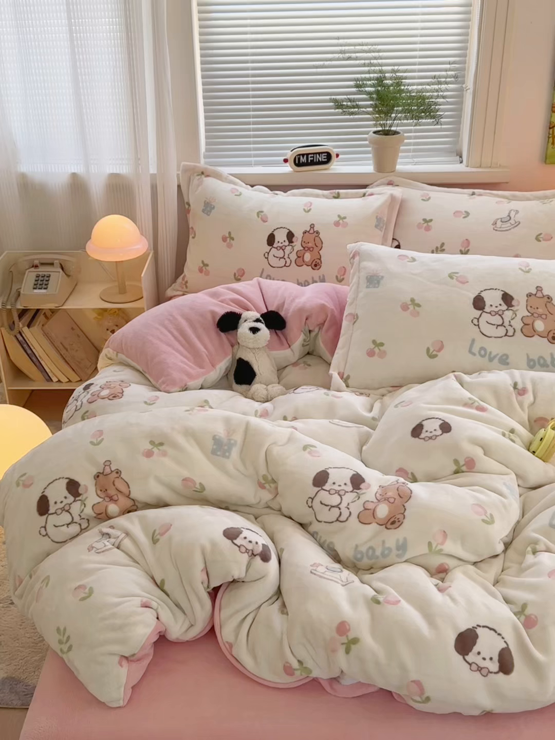 91家纺网 家纺一手货源 找家纺 铭宣 2025新款高克重牛奶绒印花保暖四件套床单床笠单被套款 秘密花园