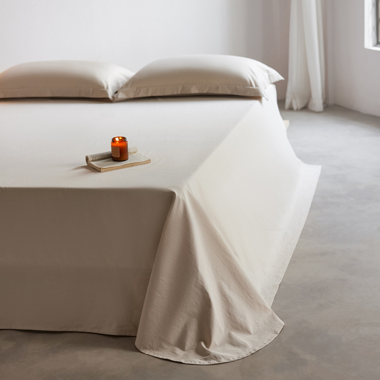 91家纺网 家纺一手货源 找家纺 轩和家居 2025新款70S砂洗长绒棉床单 芦暖