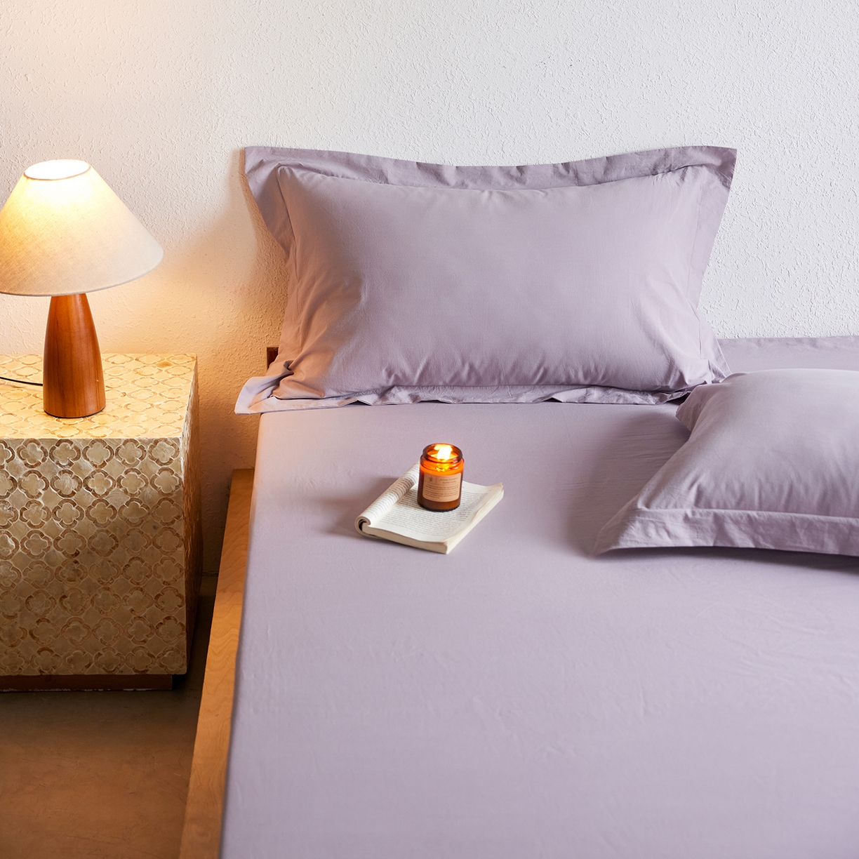 91家纺网 家纺一手货源 找家纺 轩和家居 2025新款70S砂洗长绒棉枕套 烟凝