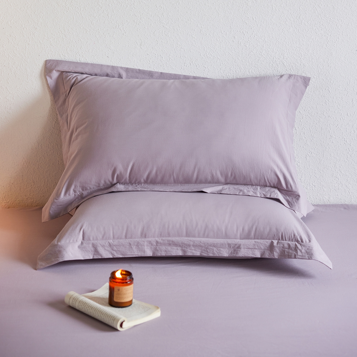 91家纺网 家纺一手货源 找家纺 轩和家居 2025新款70S砂洗长绒棉枕套 烟凝