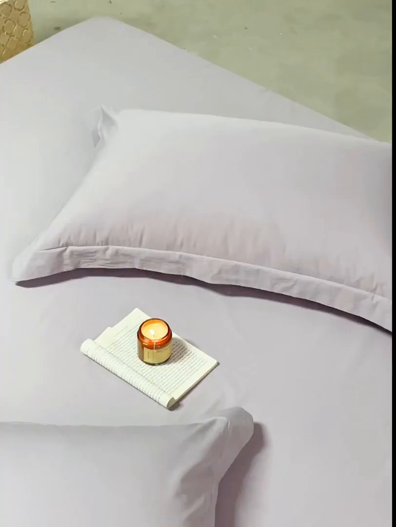 91家纺网 家纺一手货源 找家纺 轩和家居 2025新款70S砂洗长绒棉枕套 烟凝