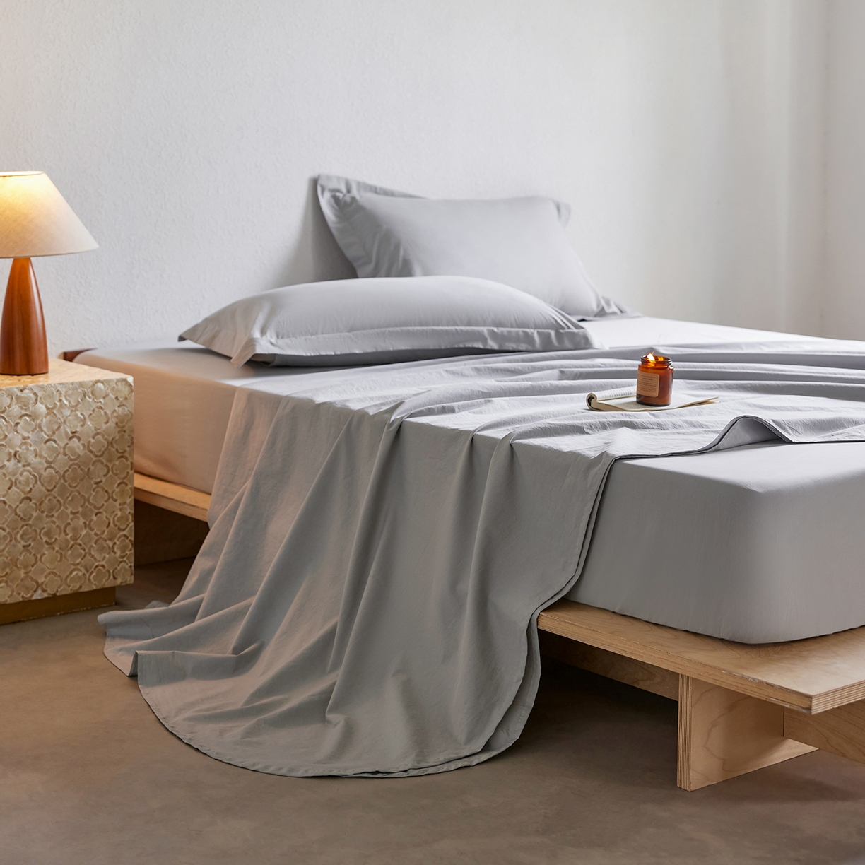 91家纺网 家纺一手货源 找家纺 轩和家居 2025新款70S砂洗长绒棉床单 松烟