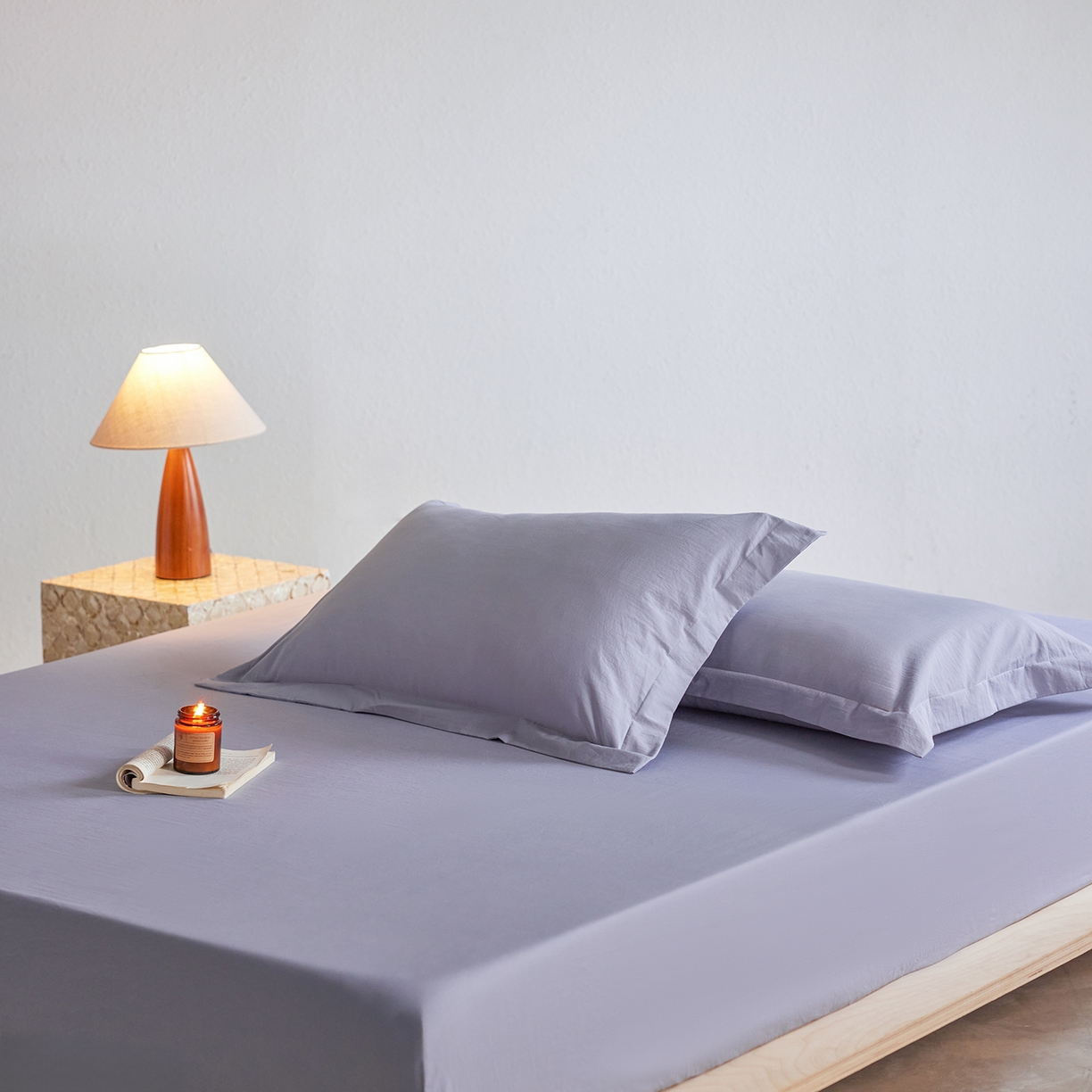 91家纺网 家纺一手货源 找家纺 轩和家居 2025新款70S砂洗长绒棉枕套 云水