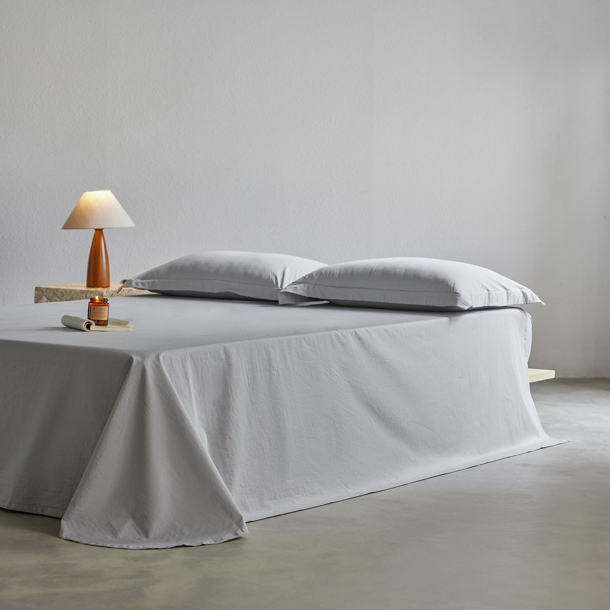 91家纺网 家纺一手货源 找家纺 轩和家居 2025新款70S砂洗长绒棉床单 松烟