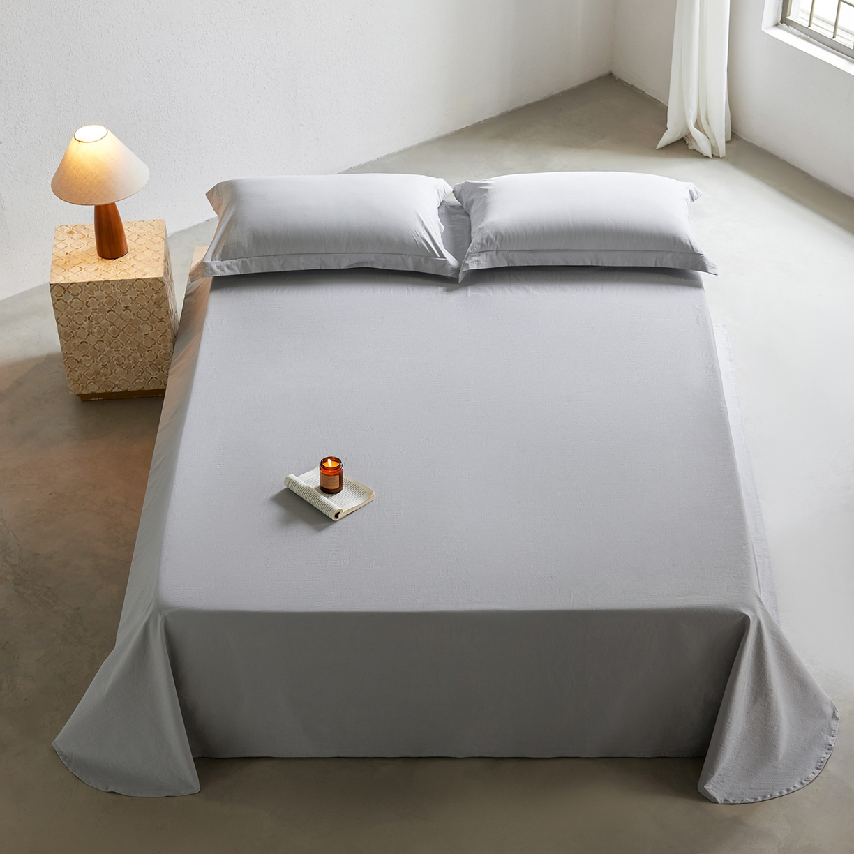 91家纺网 家纺一手货源 找家纺 轩和家居 2025新款70S砂洗长绒棉床单 松烟